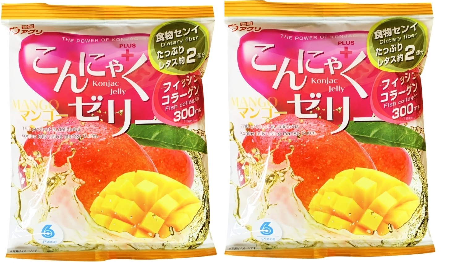 

Желе порционное Yukiguni Aguri Mango Конняку со вкусом манго, 108 г х 2шт, Жевательный мармелад