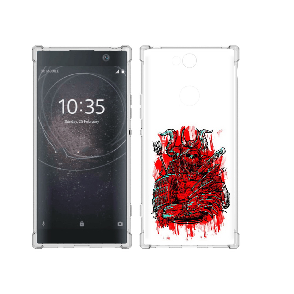 

Чехол MyPads Tocco для Sony Xperia XA2 Plus красный скелет воин, Прозрачный, Tocco