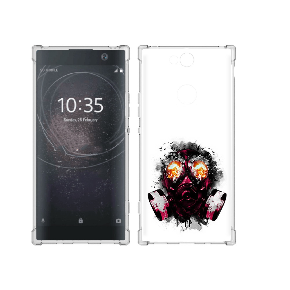 

Чехол MyPads Tocco для Sony Xperia XA2 Plus красный противогаз, Прозрачный, Tocco
