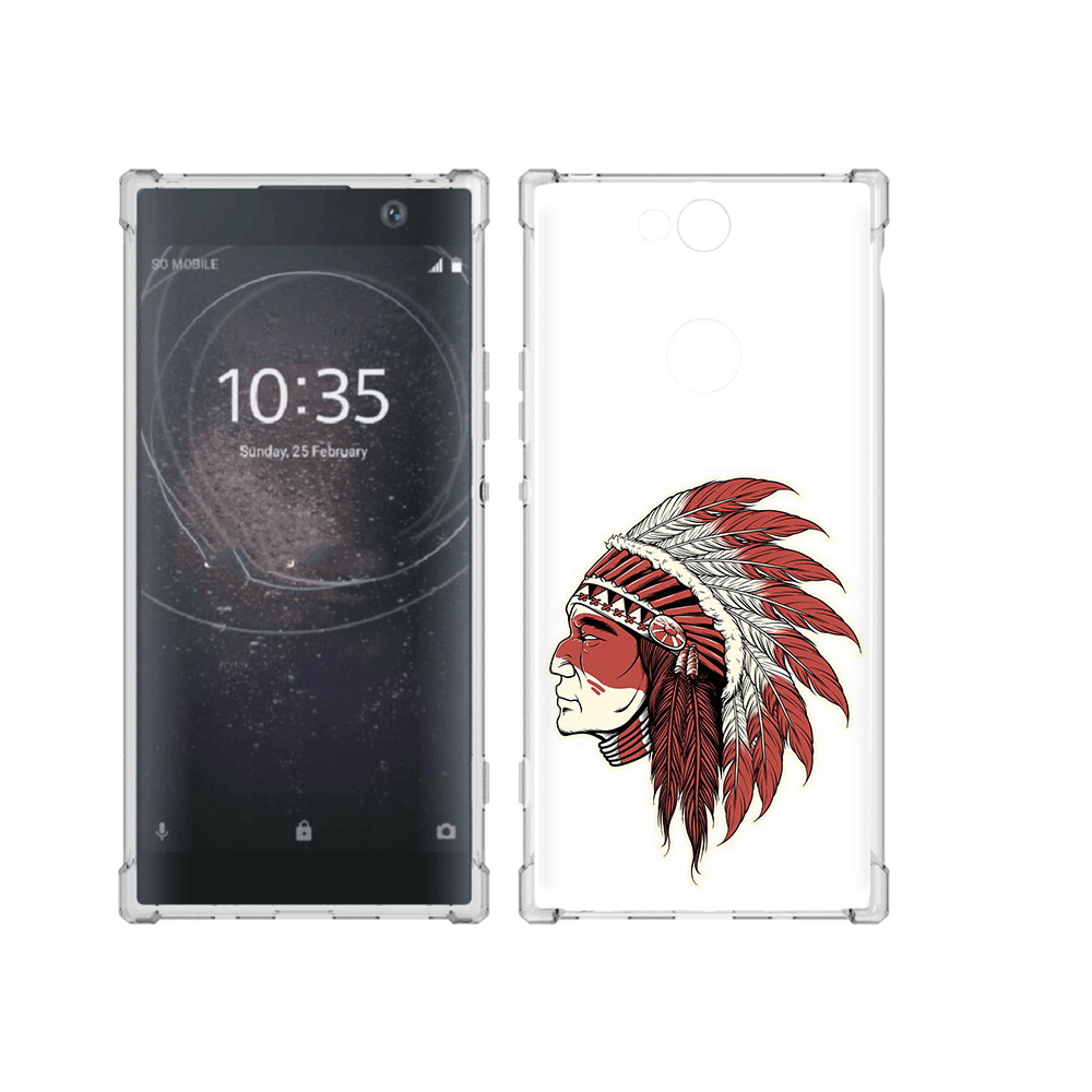 

Чехол MyPads Tocco для Sony Xperia XA2 Plus красный индеец, Прозрачный, Tocco