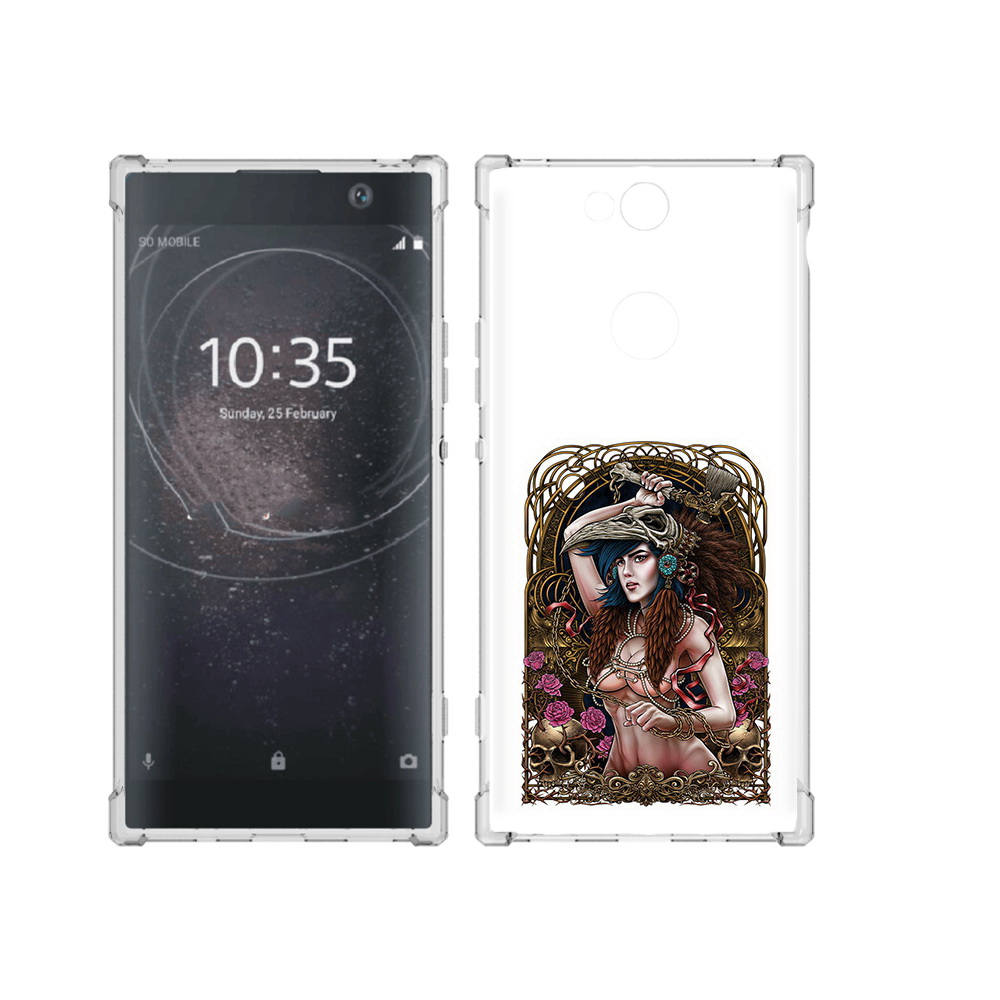

Чехол MyPads Tocco для Sony Xperia XA2 Plus красивая девушка рисунок, Прозрачный, Tocco