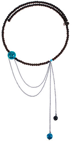 

Ожерелье из серебра с агатом 40 см JV 029646-KL-AG-CI-001-BLK, 029646-KL-AG-CI-001-BLK