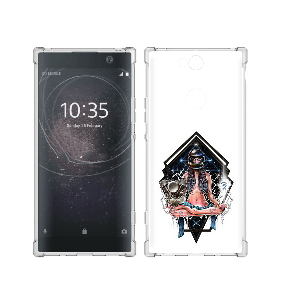 

Чехол MyPads Tocco для Sony Xperia XA2 Plus красивая девушка в шлеме, Прозрачный, Tocco