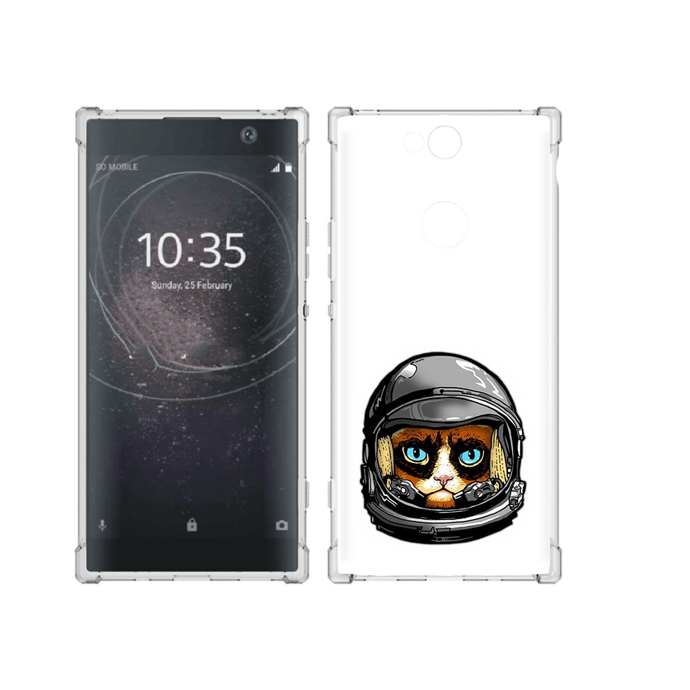 

Чехол MyPads Tocco для Sony Xperia XA2 Plus кот космонавт, Прозрачный, Tocco