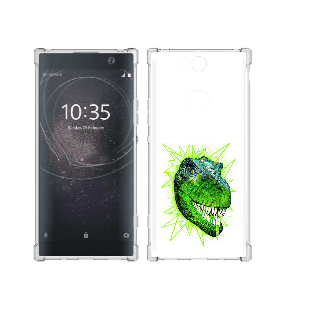 

Чехол MyPads Tocco для Sony Xperia XA2 Plus зеленый динозавр, Прозрачный, Tocco