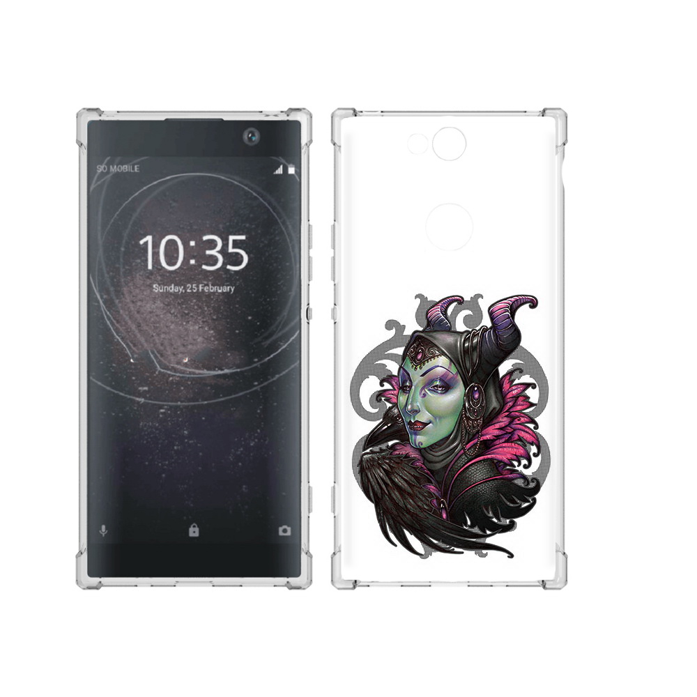

Чехол MyPads Tocco для Sony Xperia XA2 Plus зеленая девушка с вороном, Прозрачный, Tocco