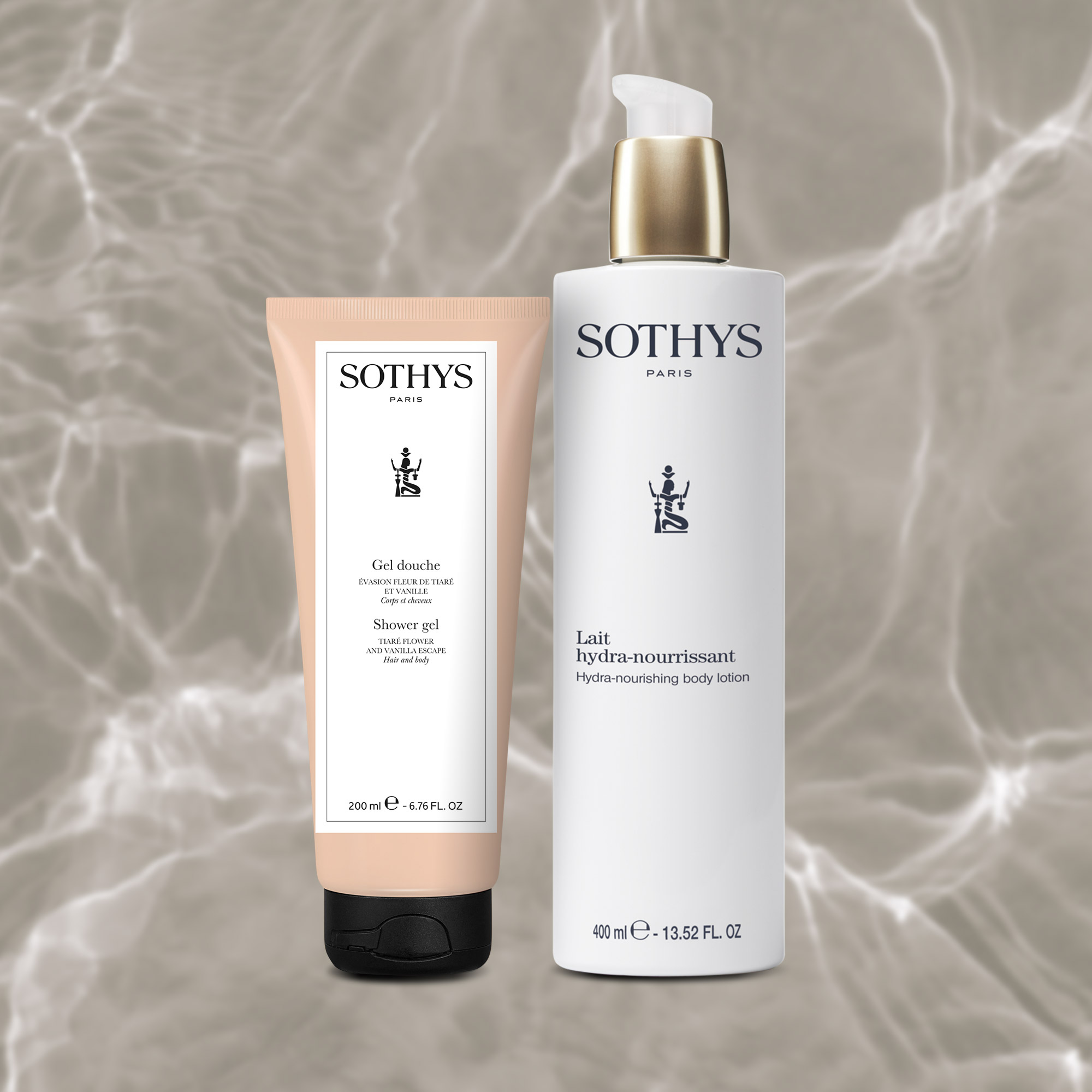 Набор по уходу за телом Sothys Shower gel Solaire Limited и Hydra-nourishing body lotion