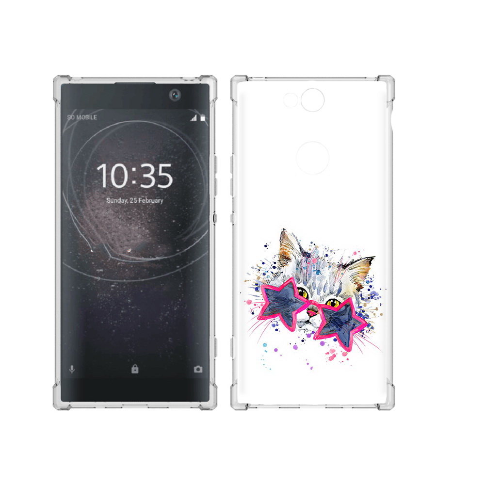 

Чехол MyPads Tocco для Sony Xperia XA2 Plus звездные очки, Прозрачный, Tocco