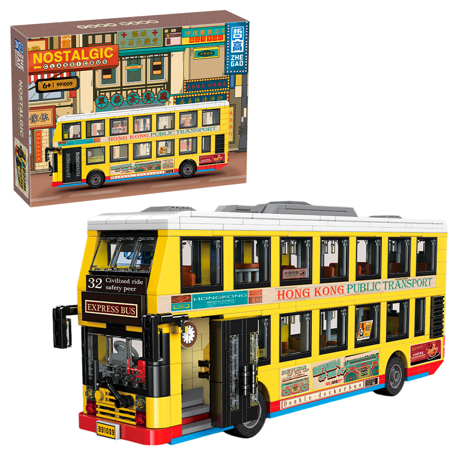 Конструктор Zhe Gao 991009 Ретро двухэтажный автобус Nostalgic Classic Bus 769 деталей