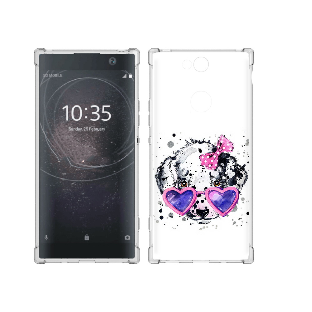 

Чехол MyPads Tocco для Sony Xperia XA2 Plus долматинец в очках, Прозрачный, Tocco