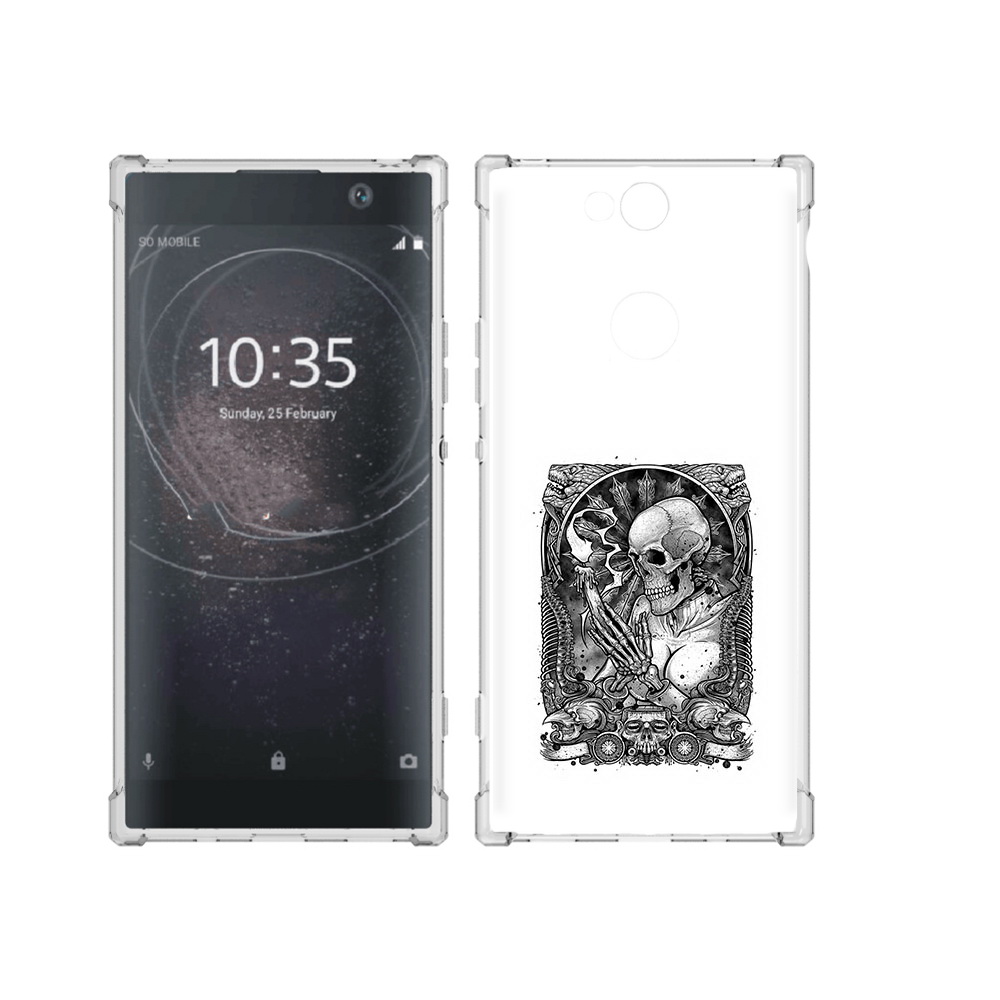

Чехол MyPads Tocco для Sony Xperia XA2 Plus девушка скелет, Прозрачный, Tocco