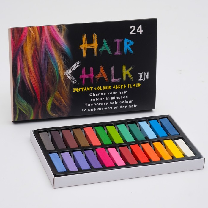 Мелки для волос Hair Chalkin, 24 шт. 4614741 мелки для волос страна карнавалия магическое превращение 4 а