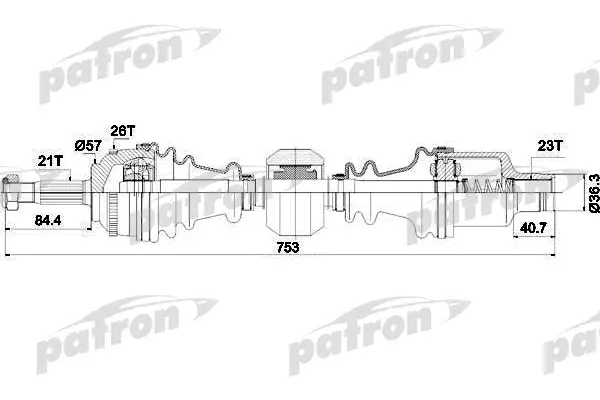 

PATRON Полуось привода PATRON PDS1398