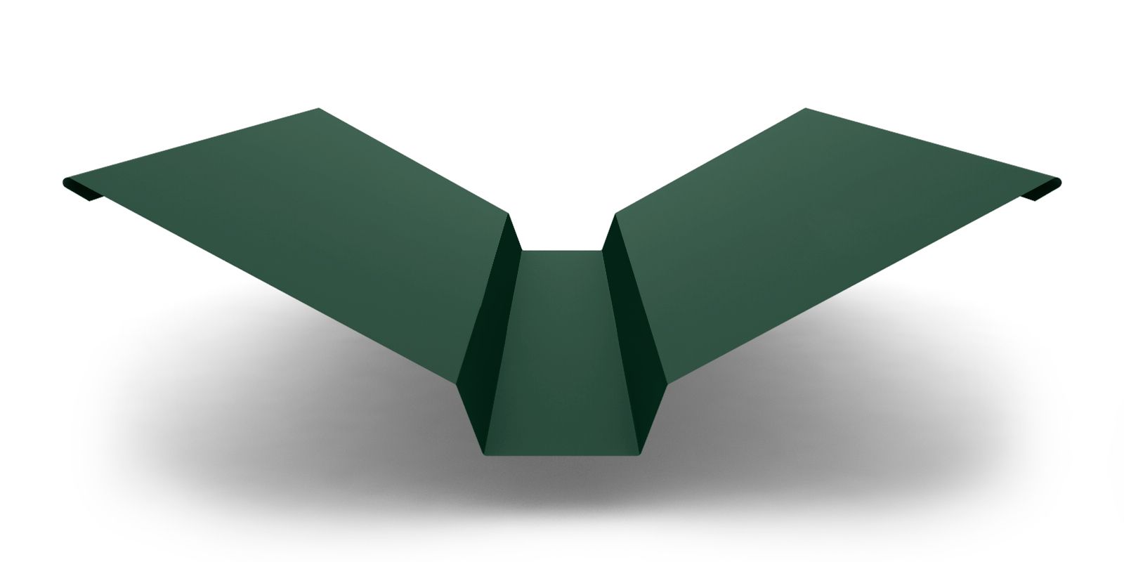 Ендова верхняя оцинкованная 100 х 30 х 100 мм длина 1.25м толщ. 0.45мм цвет Зеленый (6 шт)