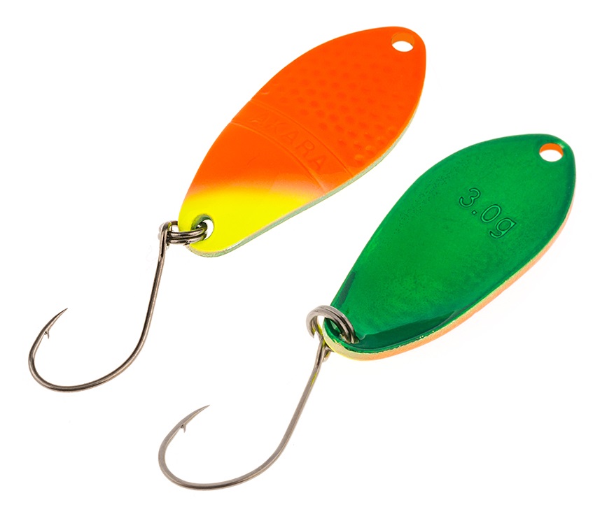 

AKARA Блесна колеблющаяся AKARA TROUT TIME NAMIDA 30 ( 3гр/37), Зеленый;красный