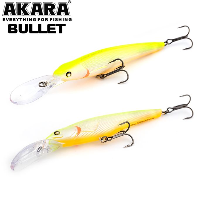 

Воблер Akara Bullet 115F 16 гр 4/7 oz 4,5 in A125, Разноцветный, Bullet