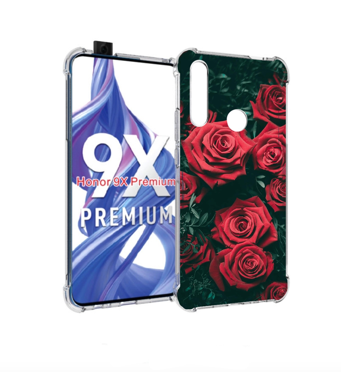 

Чехол бампер MyPads красные-бархатные-розы для Honor 9X (STK-LX1, Прозрачный, Tocco