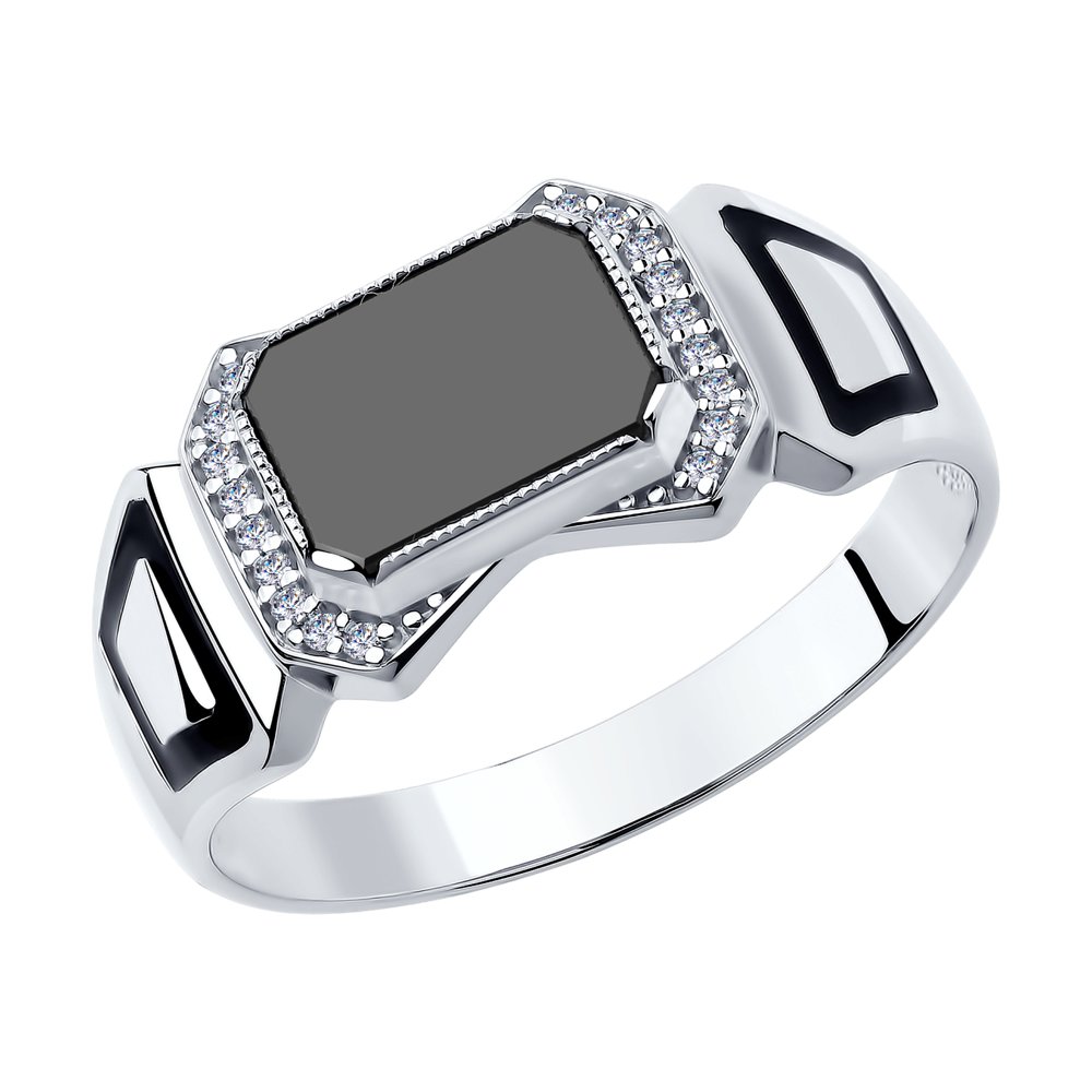 

Кольцо из серебра р. , SOKOLOV 94011392, шпинель нано\фианит\эмаль, 94011392