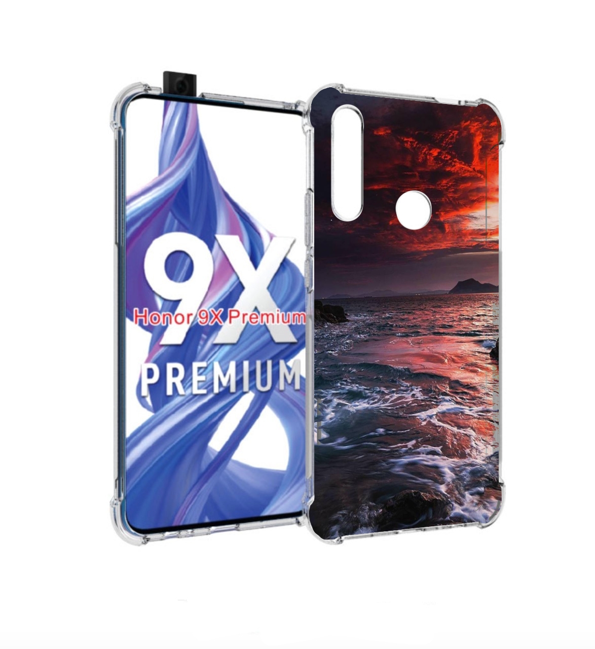 

Чехол бампер MyPads красивый залив для Honor 9X (STK-LX1)/Huawei, Прозрачный, Tocco
