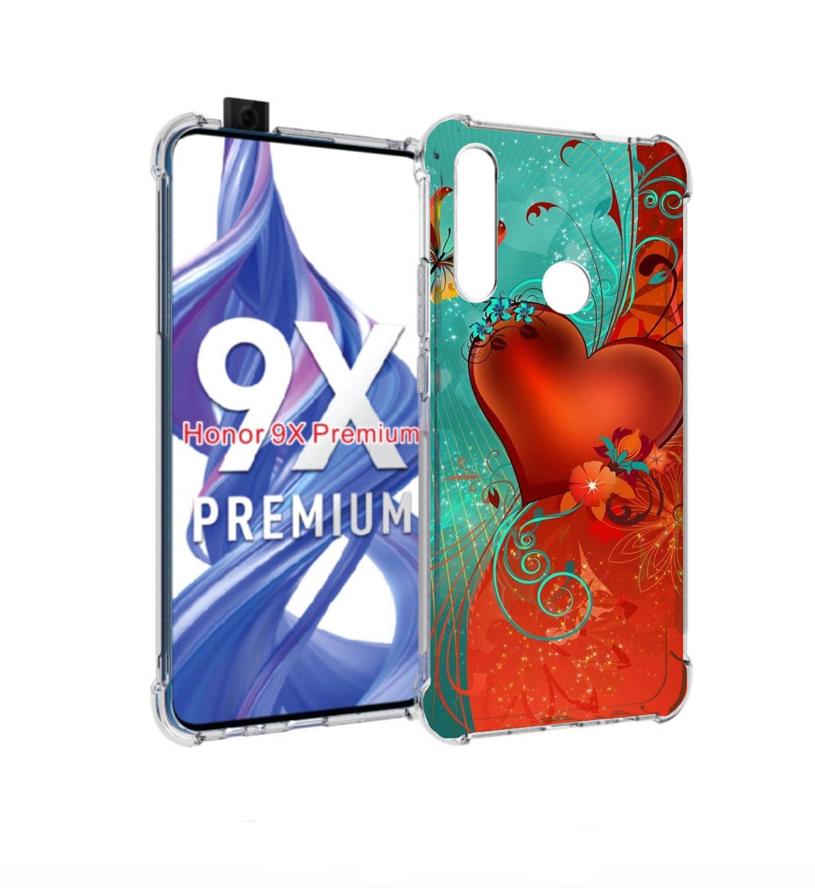 

Чехол бампер MyPads красивые-яркие-сердечки для Honor 9X (STK-LX, Прозрачный, Tocco
