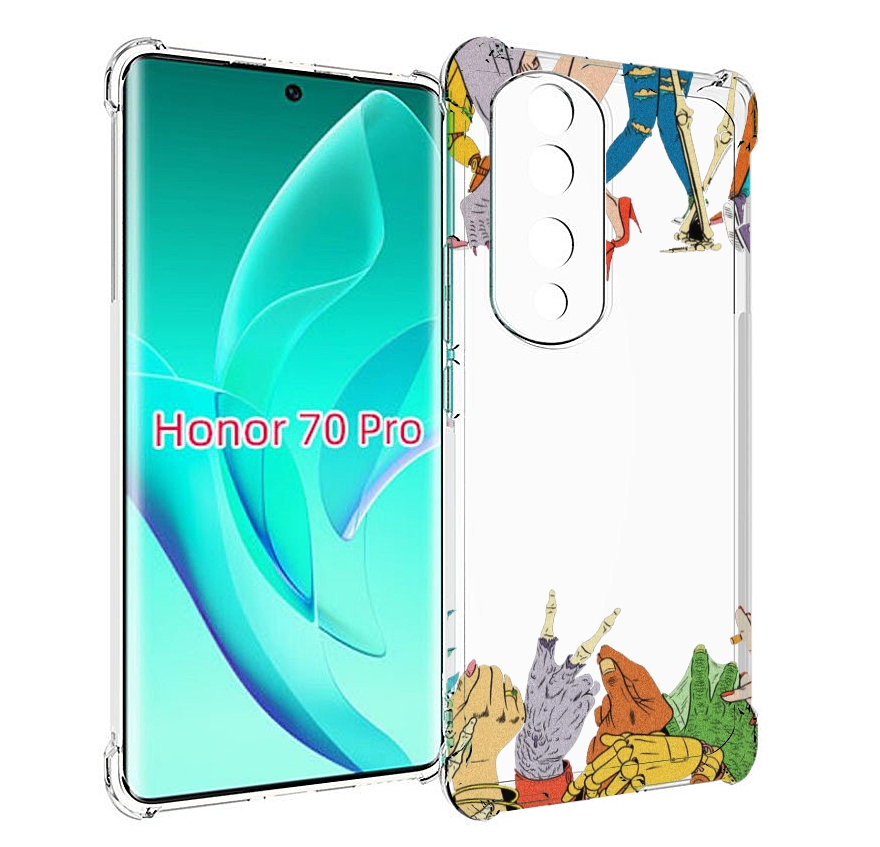 

Чехол MyPads разные персонажи пальчики для Honor 70 Pro / 70 Pro Plus, Прозрачный, Tocco