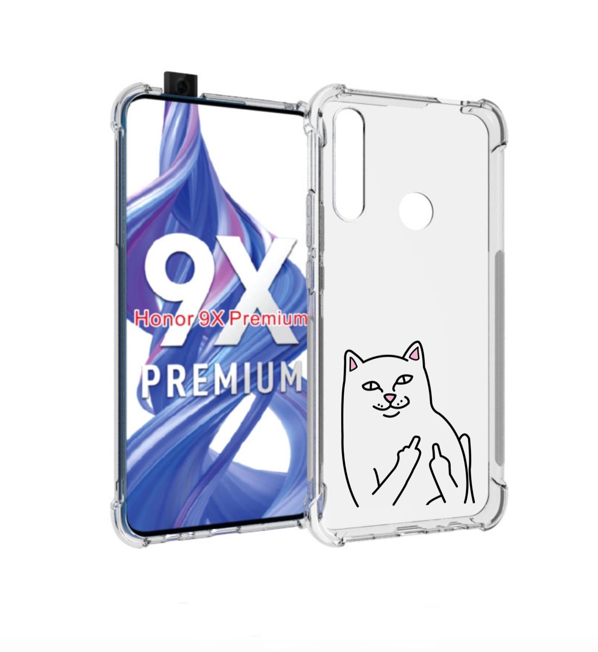 

Чехол бампер MyPads котяра для Honor 9X (STK-LX1)/Honor 9, Прозрачный, Tocco