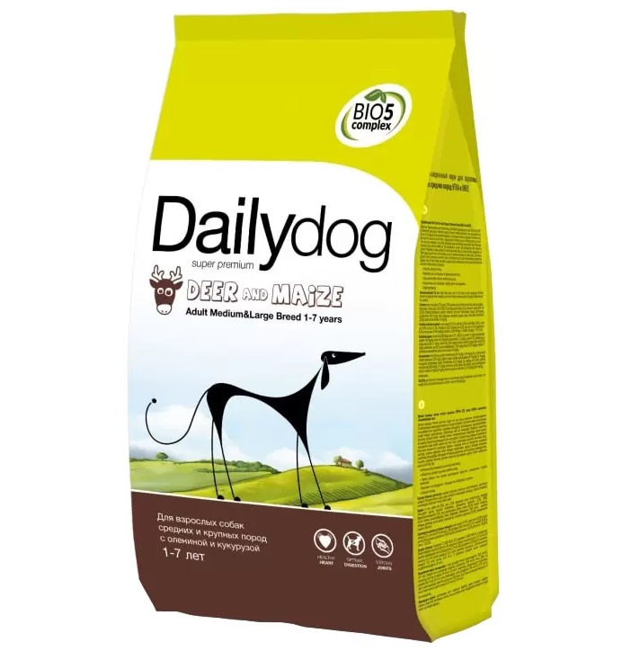 

Сухой корм для собак Dailydog Adult Medium-Large Breed, оленина и кукуруза, 3кг, Adult Medium-Large Breed