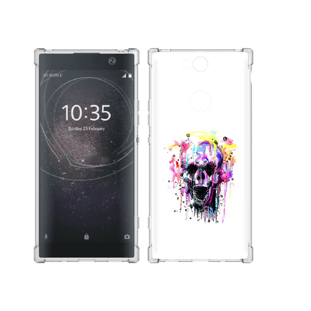 

Чехол MyPads Tocco для Sony Xperia XA2 Plus граффити череп, Прозрачный, Tocco
