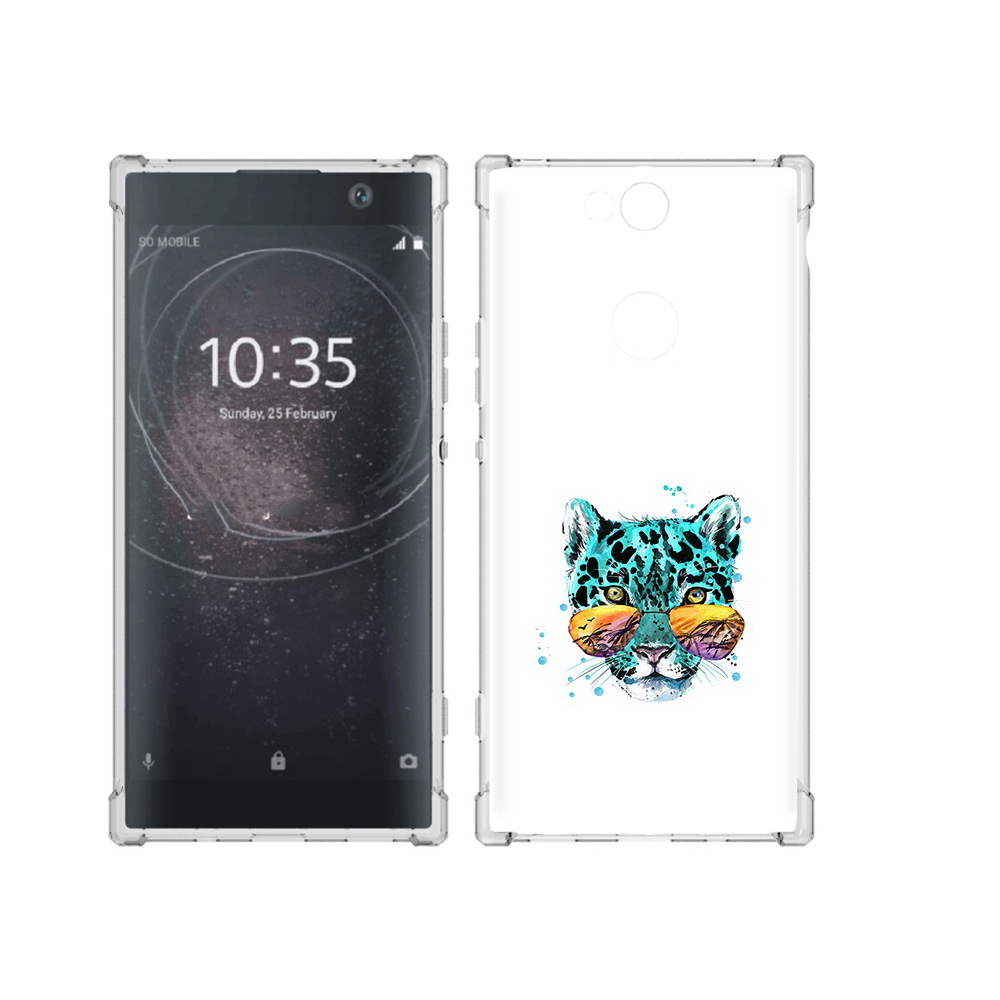 

Чехол MyPads Tocco для Sony Xperia XA2 Plus голубой лео, Прозрачный, Tocco