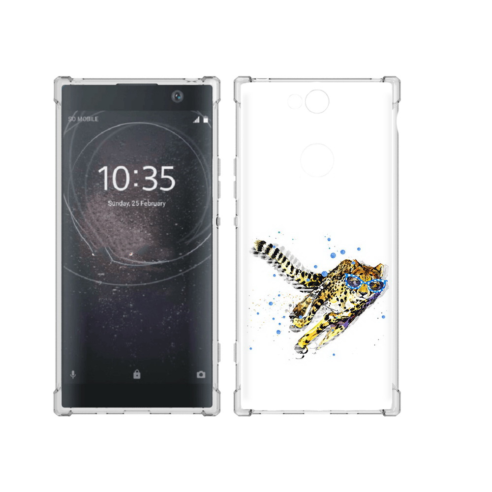 

Чехол MyPads Tocco для Sony Xperia XA2 Plus гепард в очках, Прозрачный, Tocco