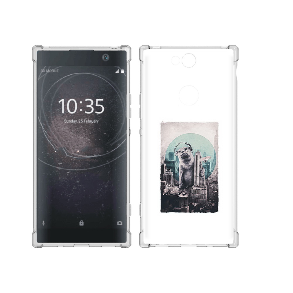 

Чехол MyPads Tocco для Sony Xperia XA2 Plus выдра в городе, Прозрачный, Tocco