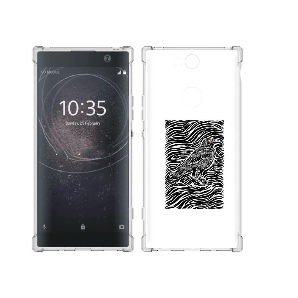 

Чехол MyPads Tocco для Sony Xperia XA2 Plus ворон в абстракции, Прозрачный, Tocco