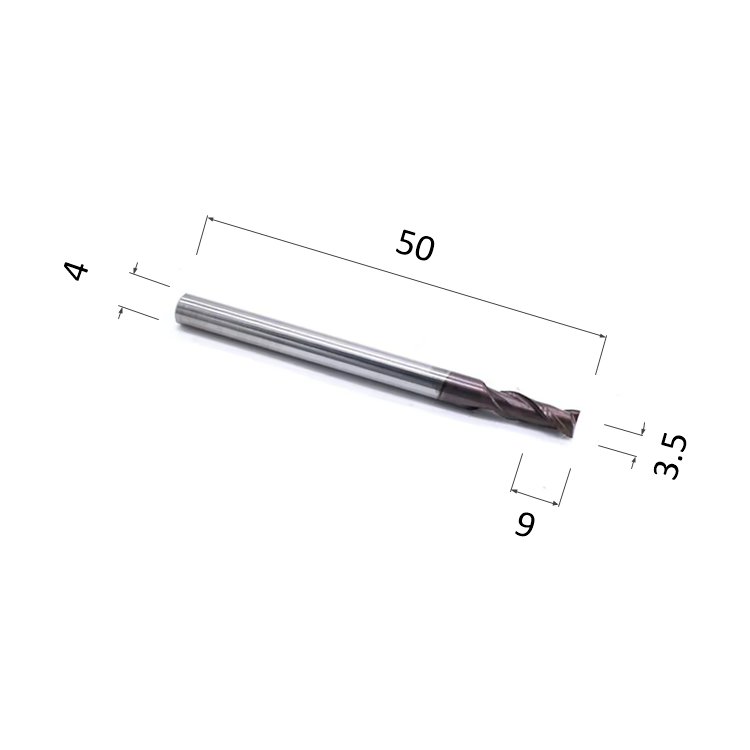 

Фреза по металлу спиральная двухзаходная с покрытием AlTiN DJTOL AS2LX035 для станка ЧПУ, AS2LX035