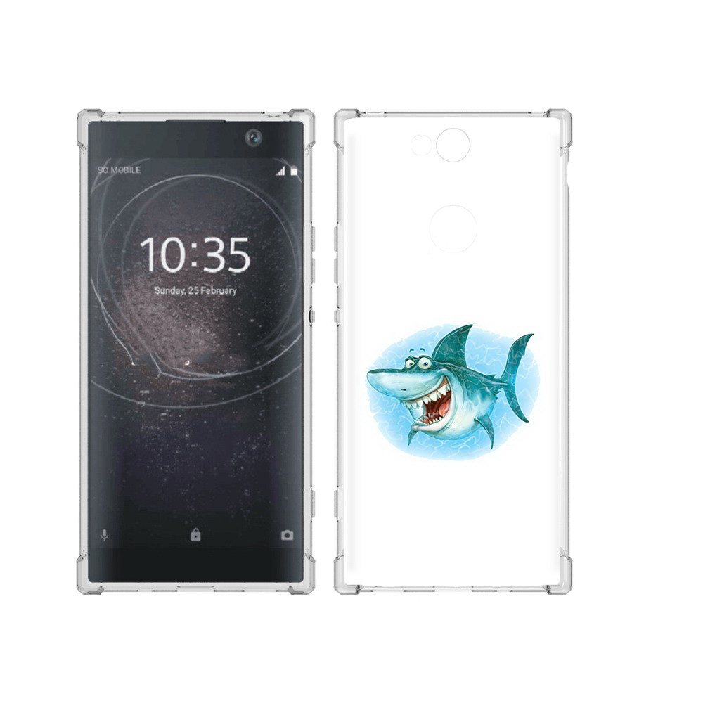 

Чехол MyPads Tocco для Sony Xperia XA2 Plus веселая акула, Прозрачный, Tocco