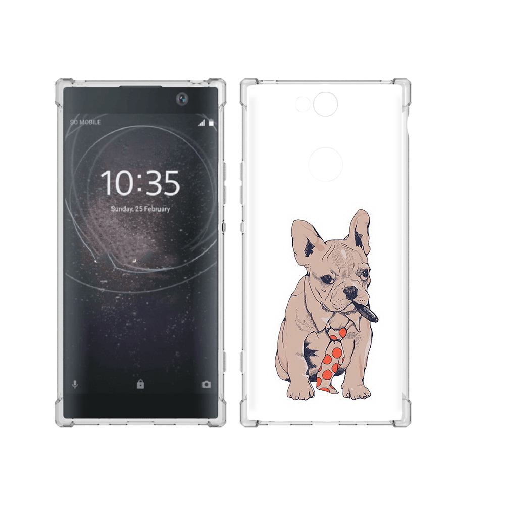 

Чехол MyPads Tocco для Sony Xperia XA2 Plus бульдог с сигарой, Прозрачный, Tocco