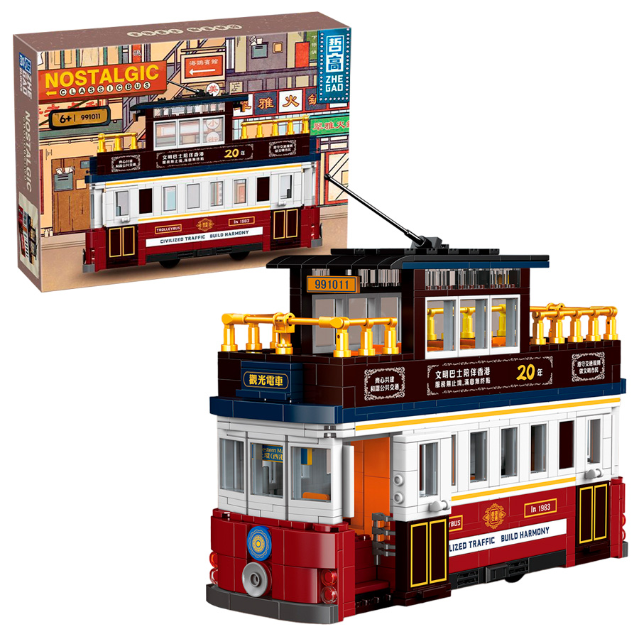

Конструктор Zhe Gao 991011 Ретро трамвай Nostalgic Classic Bus 897 деталей