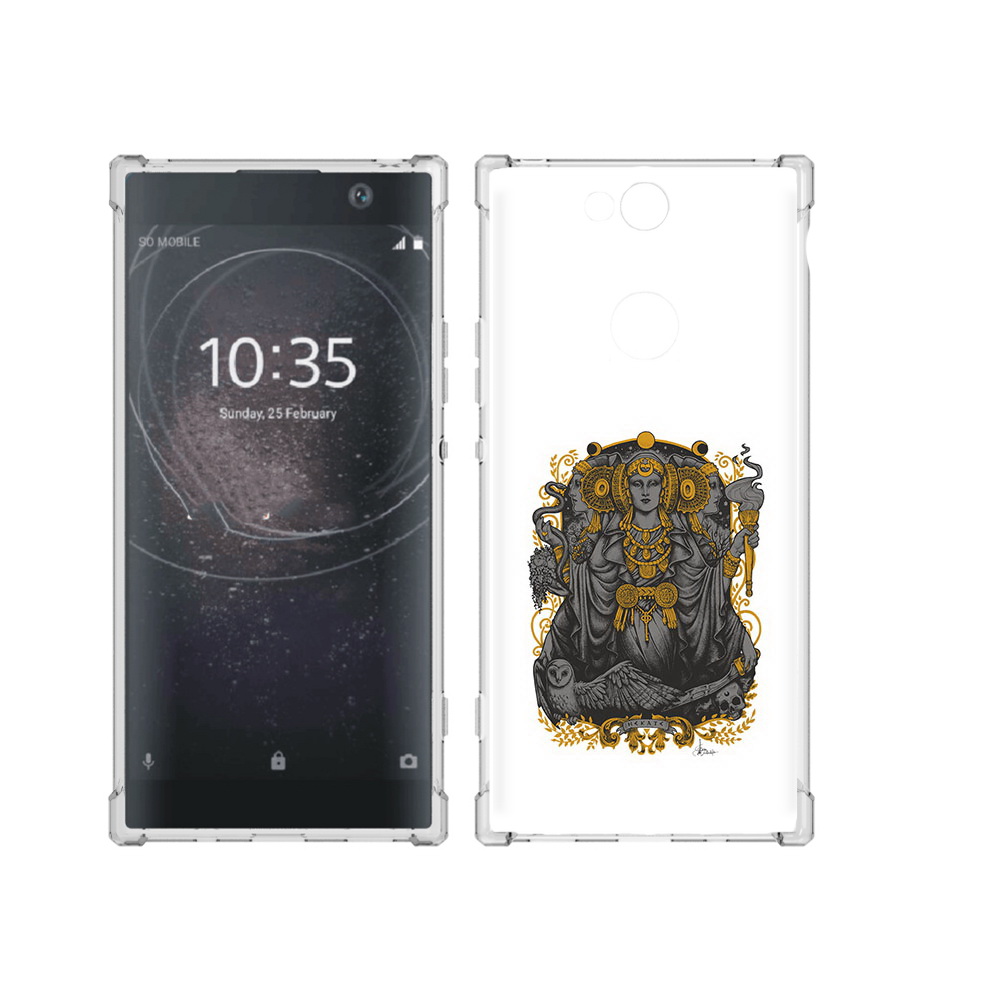

Чехол MyPads Tocco для Sony Xperia XA2 Plus божество с золотыми элементами, Прозрачный, Tocco