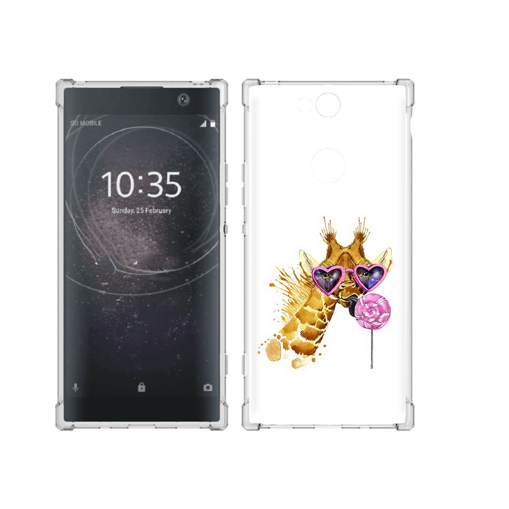 

Чехол MyPads Tocco для Sony Xperia XA2 Plus акварельный жираф, Прозрачный, Tocco