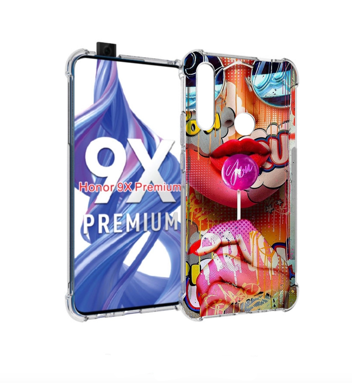 

Чехол бампер MyPads комикс-девушка женский для Honor 9X (STK-LX1, Прозрачный, Tocco