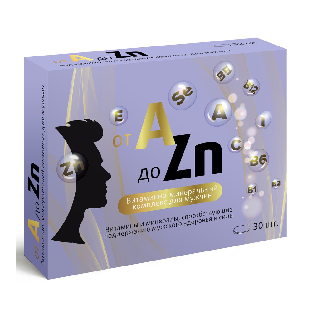 Купить Витаминный комплекс A-Zn для мужчин таблетки 30 шт., Квадрат-С