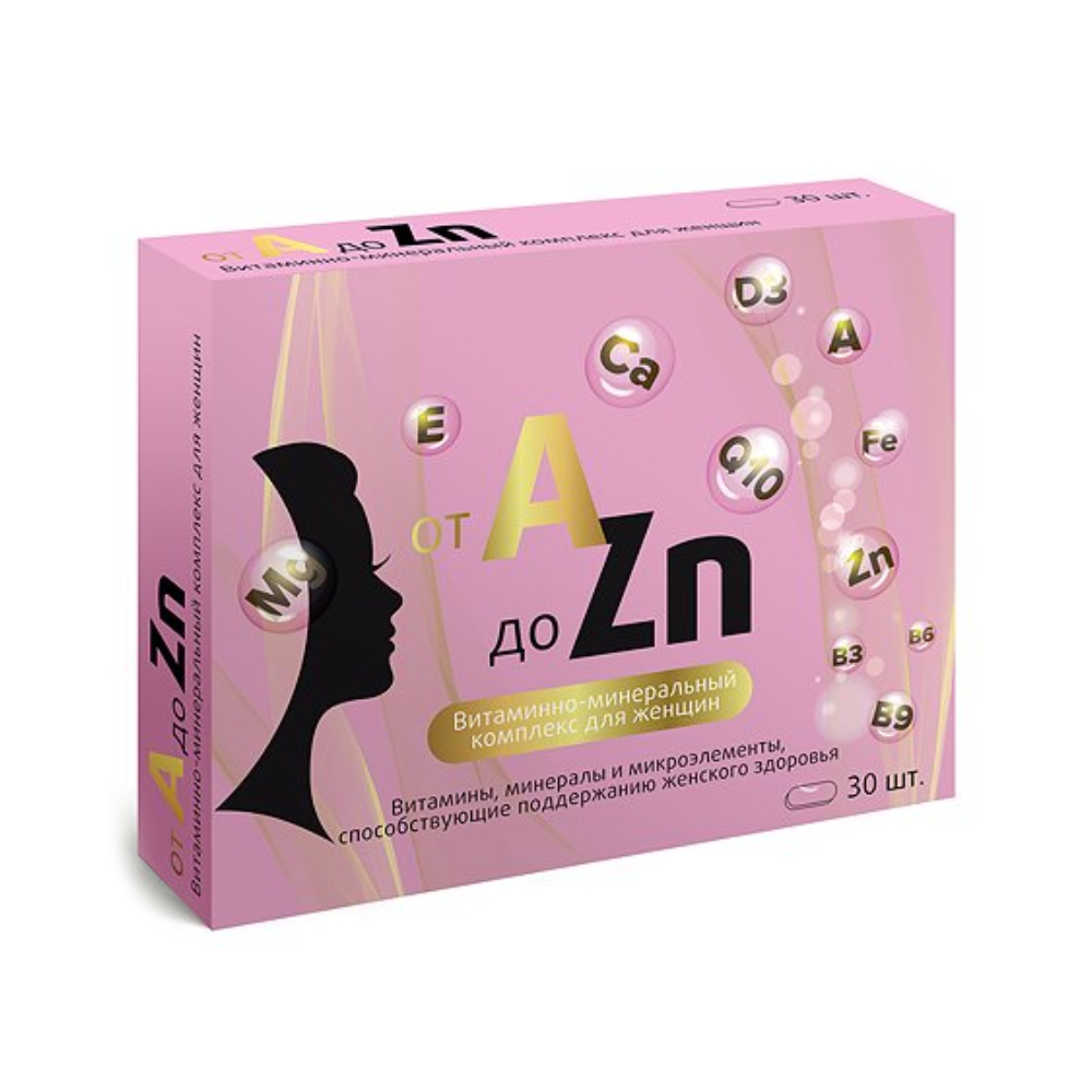 Купить Витаминный комплекс A-Zn для женщин таблетки 30 шт., Квадрат-С