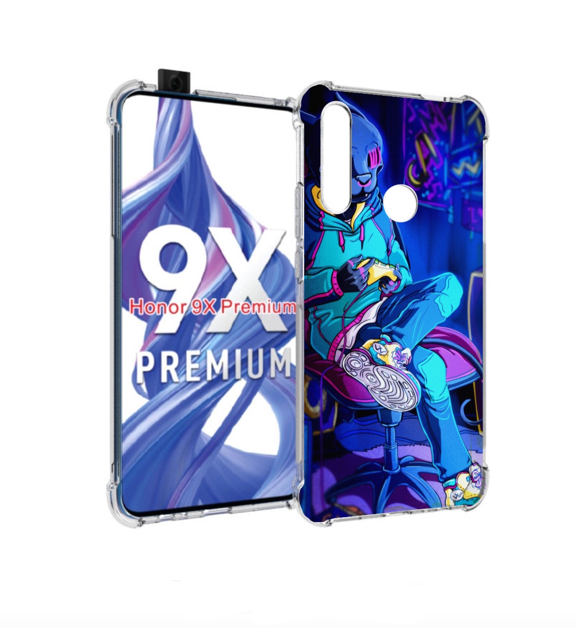 

Чехол бампер MyPads киберпанк игрок для Honor 9X (STK-LX1)/Huawe, Прозрачный, Tocco