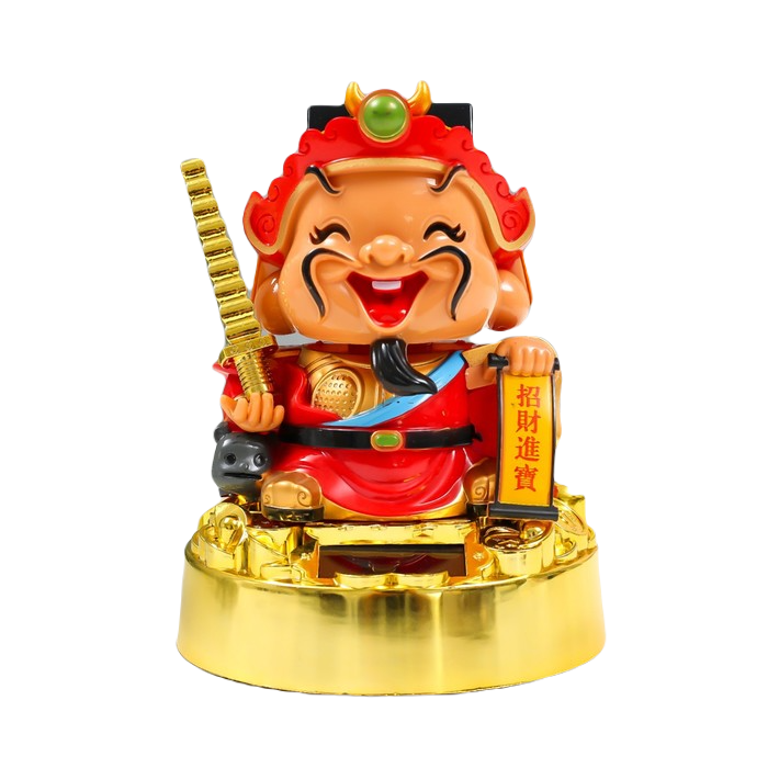 

Маятник пластик от солнечной батареи "Гуань-ди с пагодой" 11х11х14 см, Золотистый