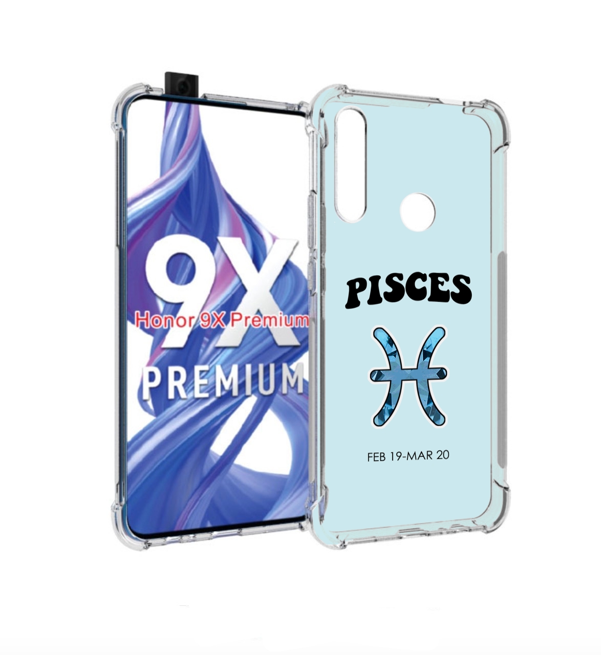 

Чехол бампер MyPads знак-зодиака-рыбы-3 для Honor 9X (STK-LX1)/H, Прозрачный, Tocco
