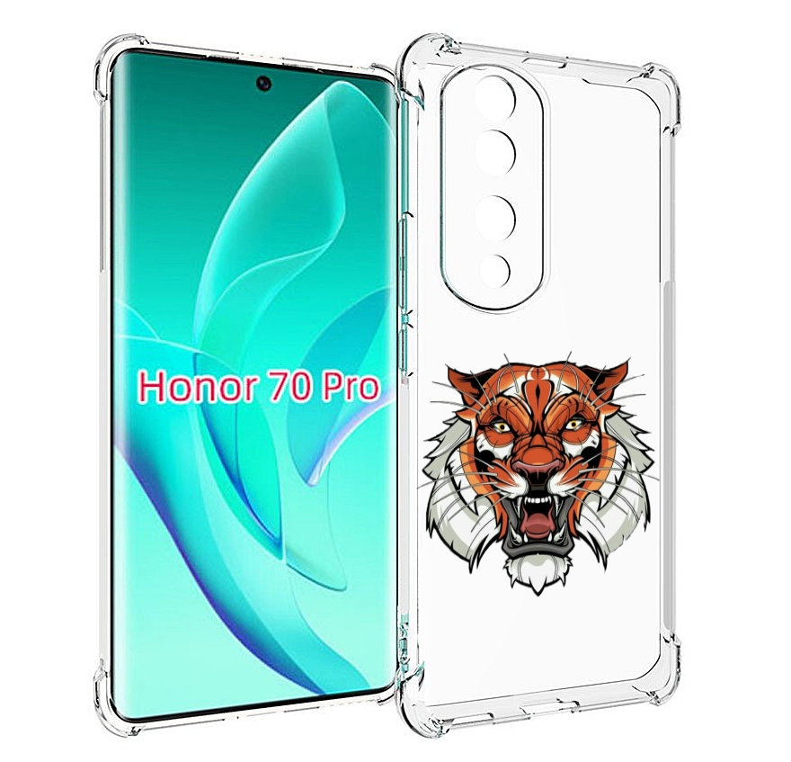 

Чехол MyPads оранжевый седой тигр для Honor 70 Pro / 70 Pro Plus, Прозрачный, Tocco