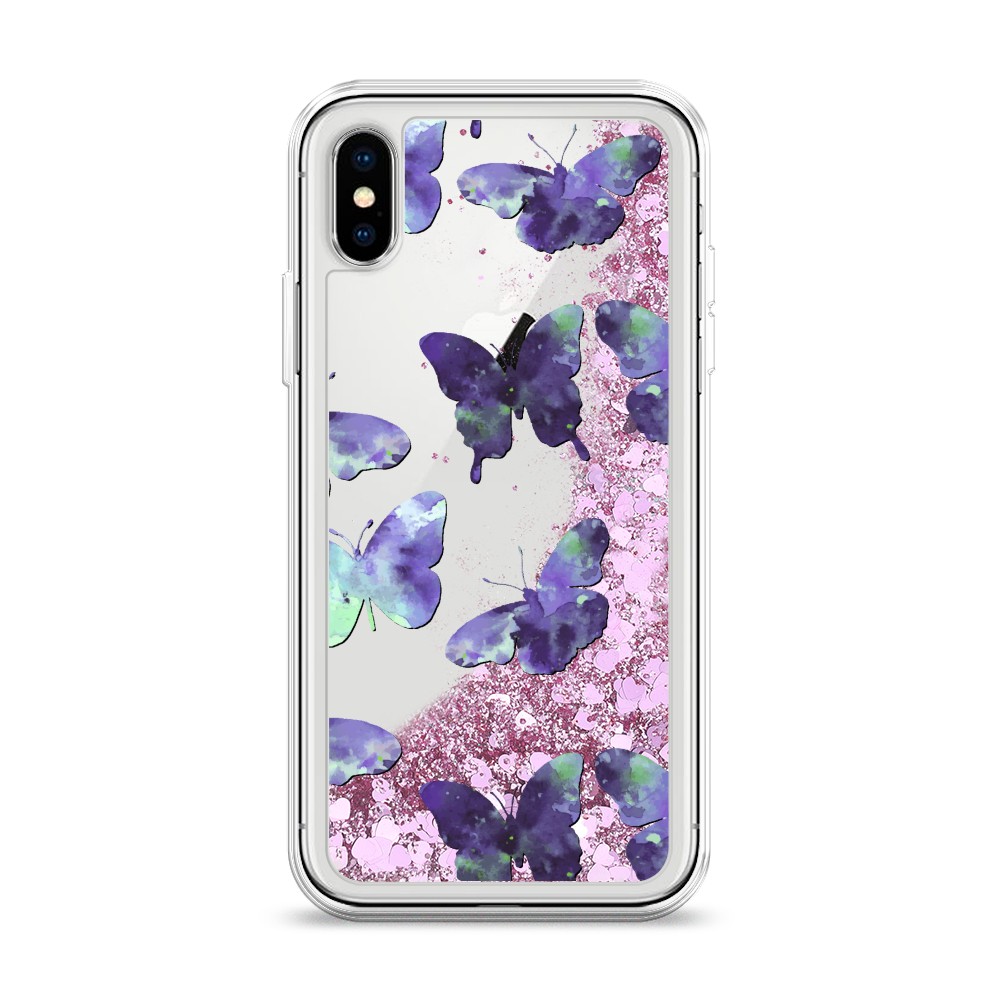 

Жидкий чехол с блестками "Бабочки отпечатки" на Apple iPhone XS (10S), 11894-1
