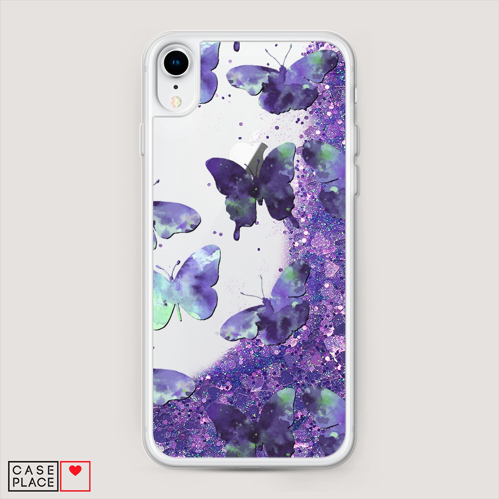 

Жидкий чехол с блестками "Бабочки отпечатки" на Apple iPhone XR (10R), 12092-1