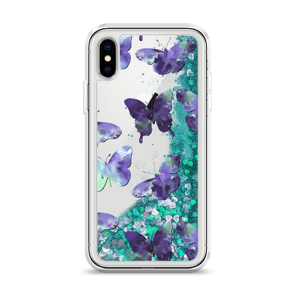 

Жидкий чехол с блестками "Бабочки отпечатки" на Apple iPhone X (10), 11095-1