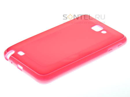 Силиконовый чехол TPU для Samsung i9220 темно розовый в тех/уп.