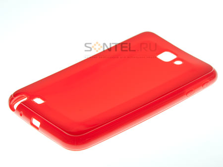 Силиконовый чехол TPU для Samsung i9220 красный в тех/уп.